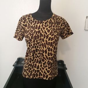 Leopard print top soft knit Bogari medium